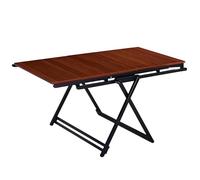 Folding Dining Table, Folding Dining Table For Small Spaces, Expandable Table Dining, Compact Extendable Dining Table With Solid Wood Top And Metal Frame, Space-Saving Transformer Table For LWX