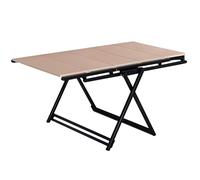 Folding Dining Table, Folding Dining Table For Small Spaces, Expandable Table Dining, Compact Extendable Dining Table With Solid Wood Top And Metal Frame, Space-Saving Transformer Table For LWX
