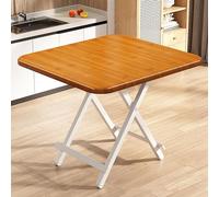 Folding Dining Table for 4 People, Portable Square Design with Metal Legs, No Assembly Required, Perfect for Kitchen and Living Room, 70CM
