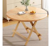 Folding Dining Table for Small Spaces - Solid Wood with Storage No Assembly Required Yellow 100x72cm (39x28in) - Space-Saving Furniture Solution