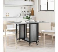 vidaXL Folding Dining Table with Castors 130 x 80 x 76.5 cm steel PB