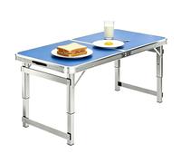 Folding Dining Table Heavy Duty Aluminium Adjustable Height Portable Workbench for Weddings, Events, Picnics and Camping - Fold-in-Half Utility Table