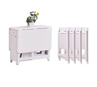 Folding Dining Table Set with Drop Leaf Wheels and Storage Drawer - Solid Wood Farmhouse Design Space-Saving Kitchen Island for Small Spaces