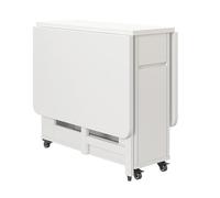 Folding Dining Table, Solid Wood Extendable Dining Table, 1.4m/4.6inch Compact Dining Room Table With Storage Drawer, Space Saving, Drop Leaf Table For Home Kitchen (Size:Table + 6 Chairs,Color:White)