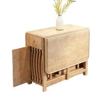Folding Dining Table, Space Saving Drop Leaf Design, Mobile Butterfly Style, Includes Drawer, Stores 4 Chairs, Ideal for Small Spaces