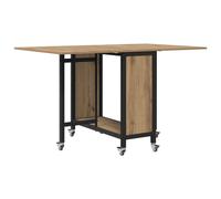 Folding Dining Table with Castors Engineered Wood Modern Rectangular vidaXL