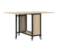 Folding Dining Table with Castors Engineered Wood Modern Rectangular vidaXL