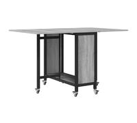 Folding Dining Table with Castors Engineered Wood Modern Rectangular vidaXL
