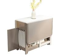 Folding Dining Table with Drawer, Mobile Butterfly Drop Leaf Design, Space Saving for 4 Chairs, Ideal for Small Spaces