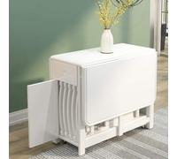 Folding Dining Table with Drop Leaf, Space Saving Design, Includes 4 Chairs, Mobile Butterfly Style for Easy Storage in Dining Room