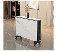 Folding Dining Table with Wheels Drop Leaf Extendable Kitchen Table for Small Space Dining