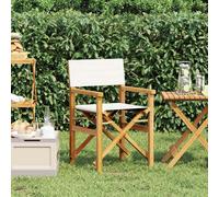 Folding Director's Chair Cream Solid Wood Teak Berkfield Home Cream One Size