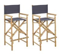 Folding Director's Chair Folding 2 pcs Natural Bamboo Stool Seating vidaXL