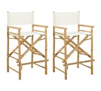 Folding Director's Chair Folding 2 pcs Natural Bamboo Stool Seating vidaXL
