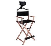 Folding Directors Chair with Headrest - Portable, Lightweight Aluminum Frame for Makeup Artists and Film Production