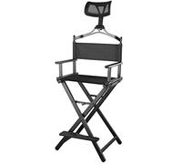 Folding Directors Chair with Headrest - Portable, Lightweight Aluminum Frame for Makeup Artists and Film Production