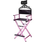 Folding Directors Chair with Headrest - Portable, Lightweight Aluminum Frame for Makeup Artists and Film Production