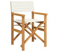 vidaXL Director Chair Brown and Taupe Solid Teak Wood