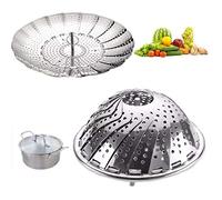 Folding Dish Steam Stainless Steel Food Basket Mesh Vegetable Vapor Cooker Steamer Expandable Kitchen Tool Steamer