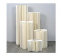 Folding display column, Cardboard Columns Pedestal Stand, Foldable Paper Flower, Display Column With Acrylic Lid(11.8in,E)
