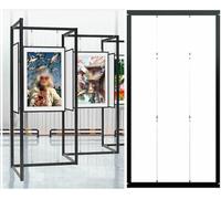Folding Display Rack for Painting Exhibitions, Advertising Stand, Multi-Fold Poster Holder for Commercial Trade Marketing, 39.4x98.4in, 1pc