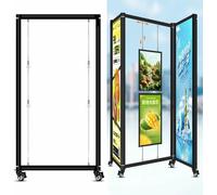 Folding Display Rack, Freestanding Metal Billboard Shelf for Art Exhibitions and Painting Displays