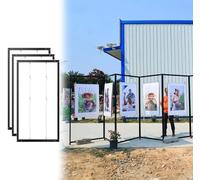 Folding Display Rack, Portable Exhibition Stand with Hook and Wire Rope for Art Shows and Trade Marketing