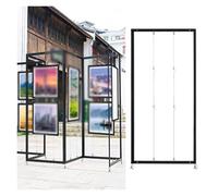 Folding Display Rack, Portable Exhibition Stand with Hook Wire Rope for Art Gallery and Booth, Multi-Fold Poster Stand, 8 Pieces