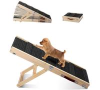 Folding Dog Ramp,4 Adjustable Height from 10" to 19", Car Ramp for for Small Medium Dogs with Dog Ramp Carpet, Anti-Slip, Folding, Adjustable,Use for Low Bed Couch