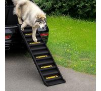 Folding Dog Ramp - 61" Portable Lightweight Pet Ramp for Medium & Large Dogs up to 165LBS | Anti-Slip Surface, Pet Steps for Car, SUV & Truck Access (Black, 154L x 40W x 7H)