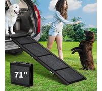 Folding Dog Ramp for Car, 180cm Long & 43cm Wide Non-Slip Safety Rug Surface Dog Ramp, Portable Pet Stair Ramp for Large Dogs Up to 113KG, SUV Car & Truck