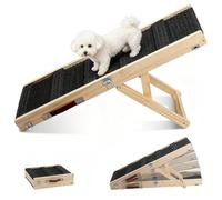 Folding Dog Ramp for Small & Medium Dogs - 4 Adjustable Heights from 10" to 19" - Car Ramp with Anti-Slip Carpet - Portable Pet Ramp for SUV, Car Boot, Low Bed & Couch