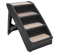 vidaXL Folding Dog Stairs Black Non-skid Pet Furniture Puppy Step Ladder Ramp