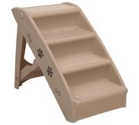 vidaXL Folding Dog Stairs Brown Non-skid Pet Furniture Puppy Step Ladder Ramp