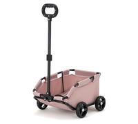 Folding Dog Trolleys Cart, Lightweight Small Pet Stroller, Pet Travel Carriage with 4 Wheels and Retractable Handle, Utility Camping Wagon Shopping Cart(Pink)