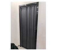 Folding Door 195cm High, Gray Locking Accordion Doors Interior with Lock and Key, Track, Aluminum Heavy Duty Room Divider Door, Invisible Partition Door(152x198cm/59.8x78in)