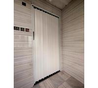 Folding Door 76" High Sliding Folding Door Screen, White Accordion Fold Screen Telescopic Door Curtain, Interior/Doorway/Laundry Room Accordion Door Hardware(54x76in(137x193cm))