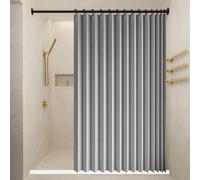 Folding Door Curtain 140 x 192 cm Thermal Noise Reducing Dim Out, Sound, Isolate Oil Smoke Folding Accordion Doors for Closet Without Door Bedroom Bathroom, Grey