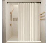 Folding Door Curtain 165 x 240 cm Thermal Noise Reducing Dim Out, Sound, Isolate Oil Smoke Folding Accordion Doors for Closet Without Door Bedroom Bathroom, Beige