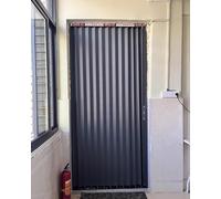 Folding Door Doorway Sliding Door Hardware Kit with Frame & Track, Retractable Accordion Door Curtain Multifold Gate, Pleated Partition Folding Screen Door(23x80in(58x203cm))