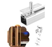 Folding Door Hardware Kit with Track, Space Saving Cabinet Bypass Inner Push Doors, Commercial Glass Wooden Pocket Panel Rails Replacement