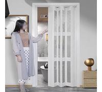 Folding Door Internal Plastic Folding Concertina Door with Gloss Acrylic Widths Adjustable with Panels Magnetic Locks Folding Doors Internal PVC Plastic,1,70 * 200cm/27.6 * 78.7in