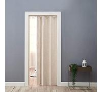 Folding Door Natural Pine Effect PVC Internal Accordion Concertina Sliding Door Thickness:6mm or 12mm (Thickness 12mm, Ivory)