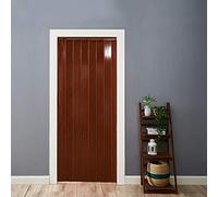 Folding Door Natural Pine Effect PVC Internal Accordion Concertina Sliding Door Thickness:6mm or 12mm (Thickness 12mm, Brown)