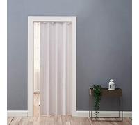 Folding Door Natural Pine Effect PVC Internal Accordion Concertina Sliding Door Thickness:6mm or 12mm (Thickness 12mm, White)