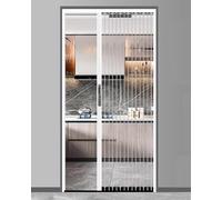 Folding Door No Drill with Clear Acrylic Panel & Lock, Metal Frame Accordion Door for Kitchen & Bathroom Doorway