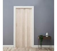 Folding Door PVC Concertina Accordion Door Quality Gloss PVC Lockable 12mm Thick (Ivory)