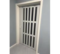 Folding Door PVC Plastic Internal Doors Sliding White, Concertina Kitchen Door with Handle, 186 190cm Long Room Divider Gate, Custom Size(190x190cm/74.8x74.8in)