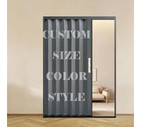 Folding Door Retractable Accordion Doors with a Height of 60-210 cm, Adjustable Folding Doors with Frame, Aluminium Alloy Room Divider