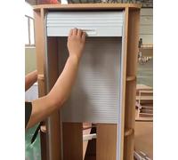 Folding Door Set for Kitchen/Cabinet ABS Sliding Door with Handle & Track Cact Foldable Door for Cupboard/Sideboard (65x100cm 25.6x39.4)